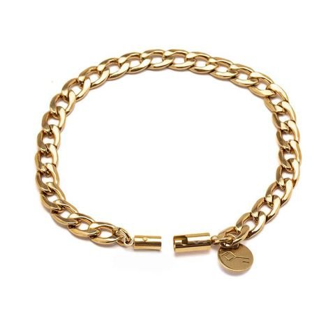 Pulseira Elo Cuban Aço Inox Key Design Bruce 10mm Dourado 1