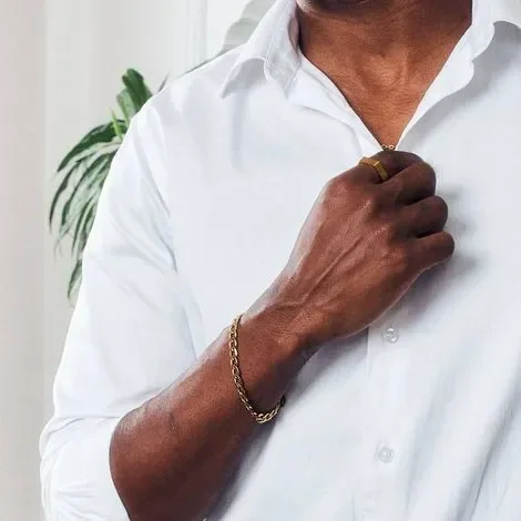 Pulseira Elo Cuban Aço Inox Key Design Bruce 10mm Dourado 4