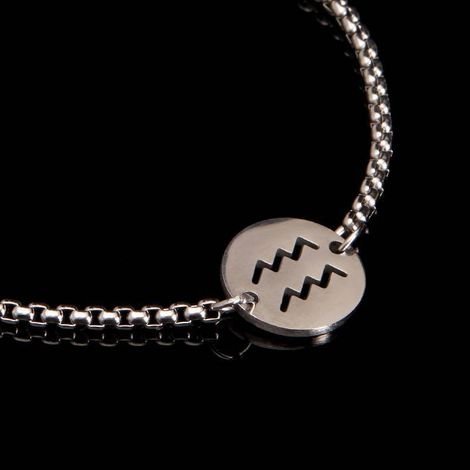 Pulseira Signo Key Design Aquarius Prata 3