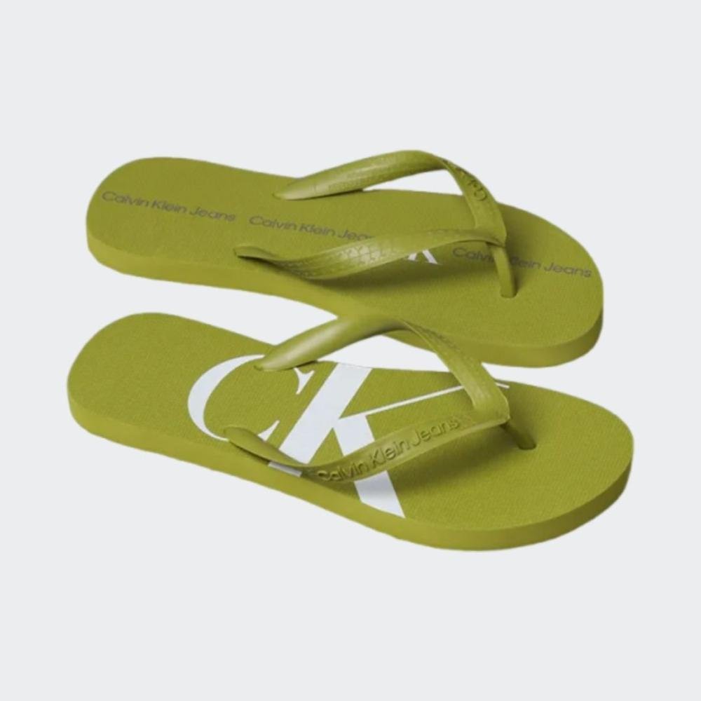 Chinelo Flip Flop Calvin Klein Jeans Logo Borracha Verde 2