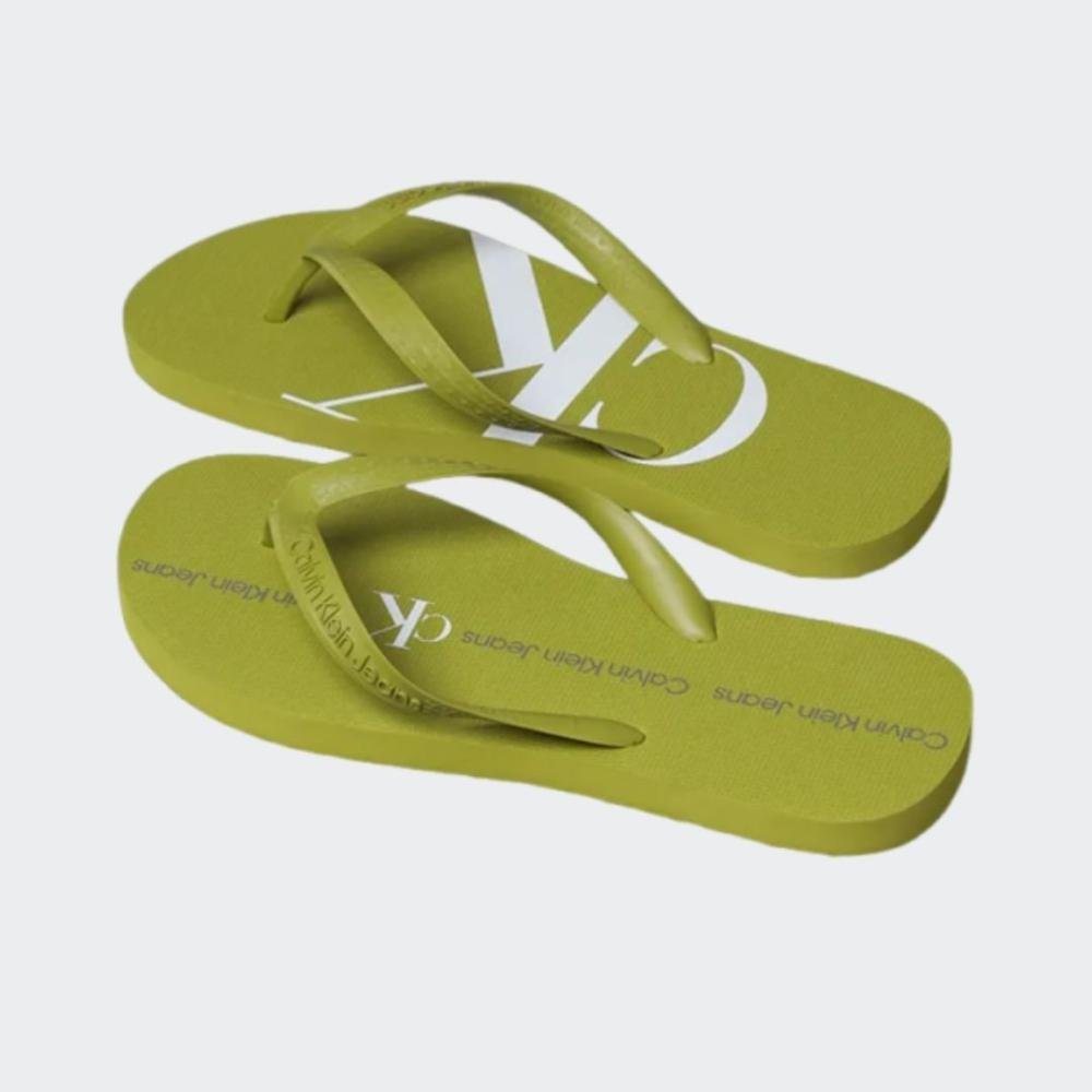 Chinelo Flip Flop Calvin Klein Jeans Logo Borracha Verde 4