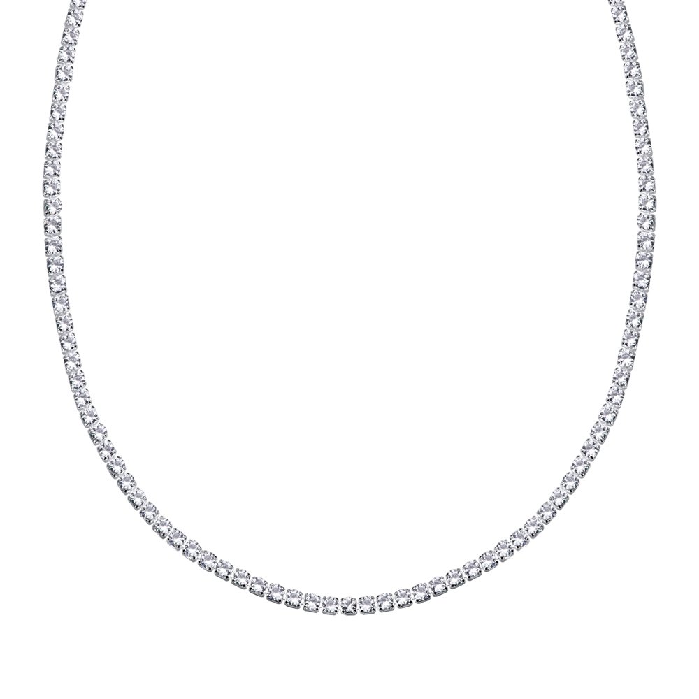 CHOKER PRATA LEVE RIVIERA ZIRCÔNIAS BRANCAS QUADRADAS Prata 1