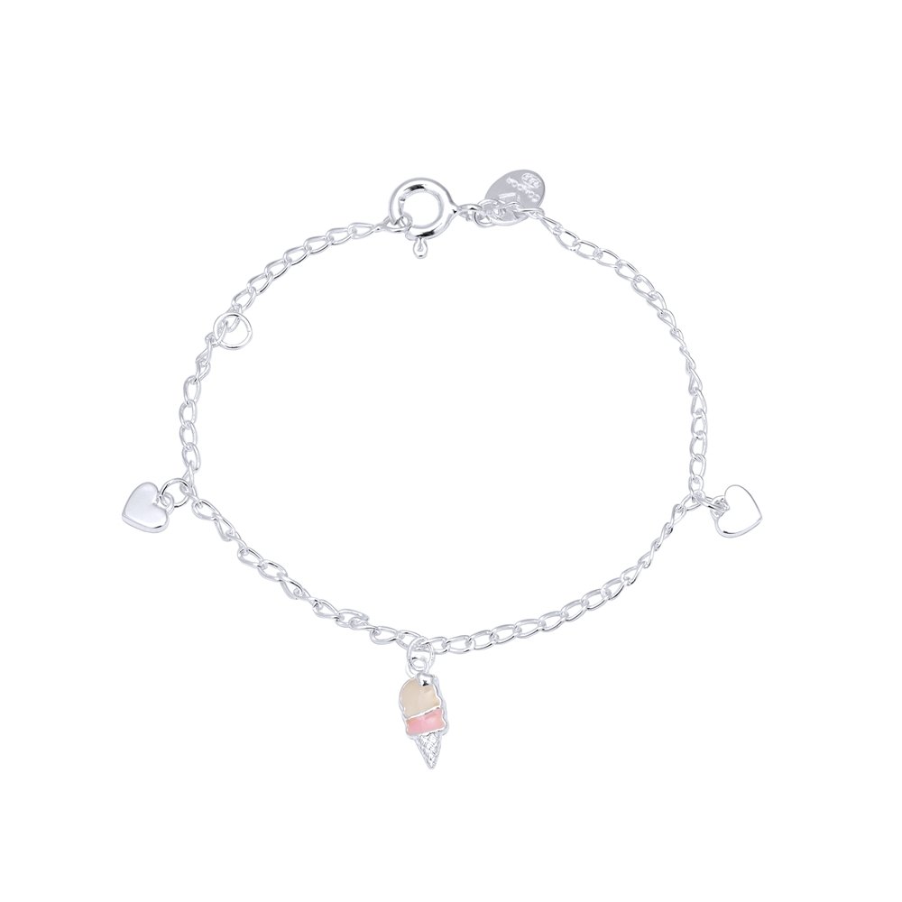 PULSEIRA PRATA INFANTIL I LOVE SORVETE Prata 1