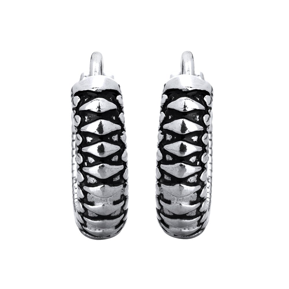 BRINCO AÇO ARGOLA CLICK ENVELHECIDA Prata 2