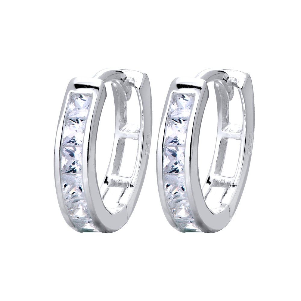 BRINCO PRATA COM ZIRCÔNIAS ARGOLA CLICK