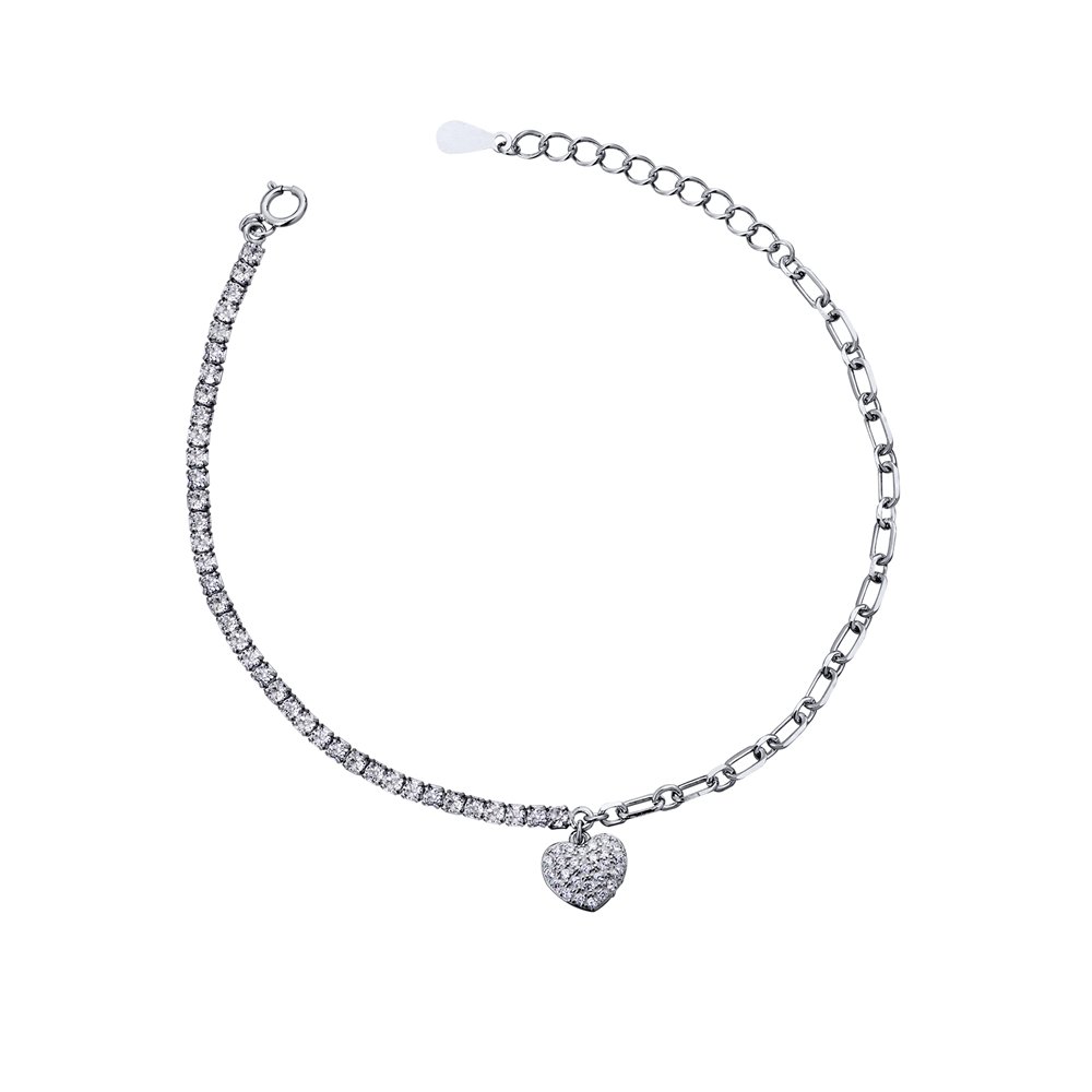 PULSEIRA PRATA RODINADA COM ZIRCÔNIAS Prata 1