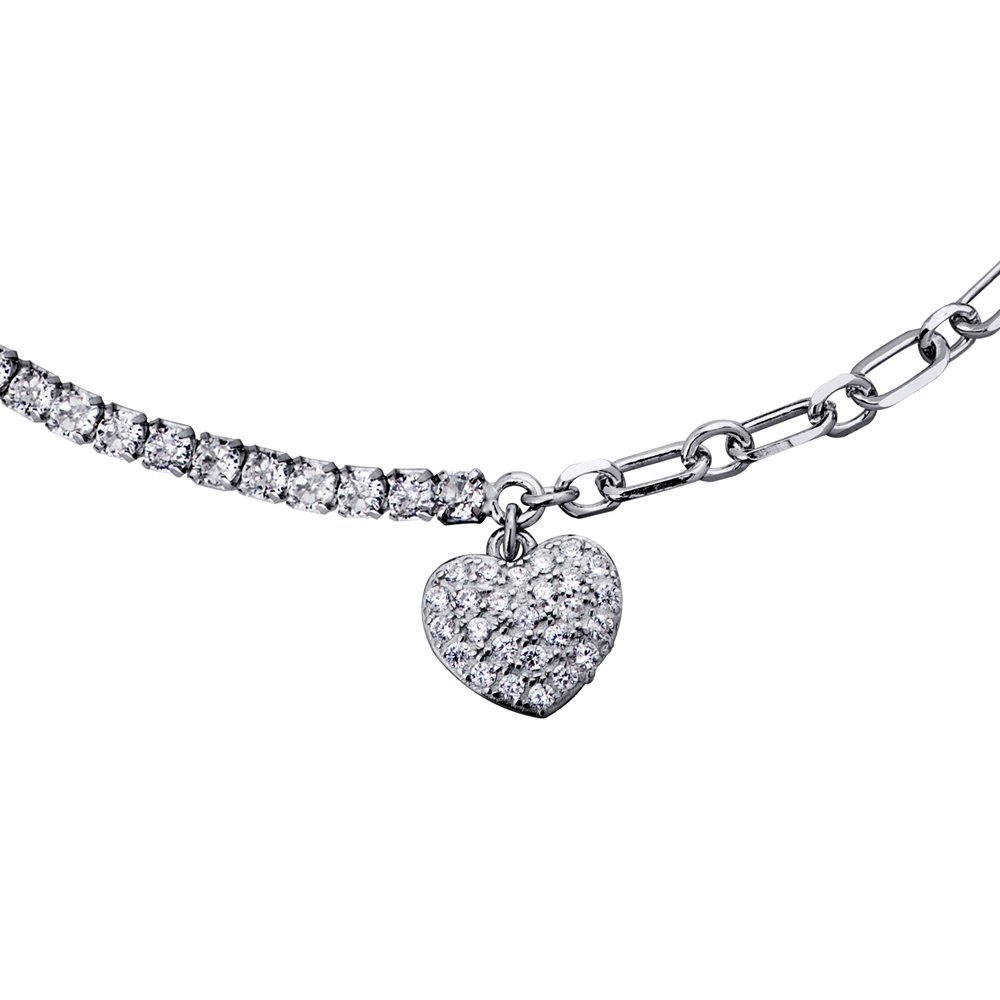 PULSEIRA PRATA RODINADA COM ZIRCÔNIAS Prata 2