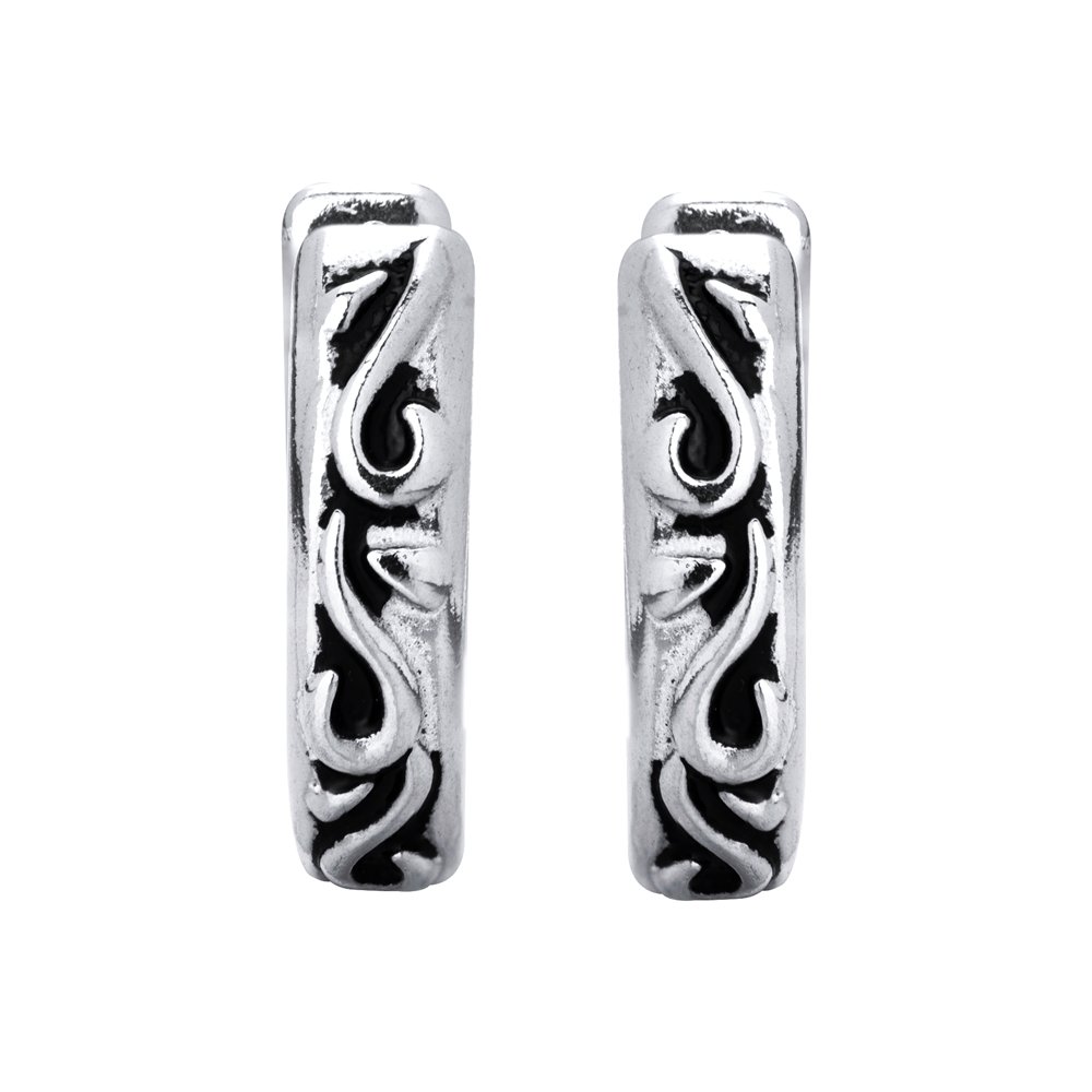 BRINCO AÇO ARGOLA CLICK ENVELHECIDA Prata 2