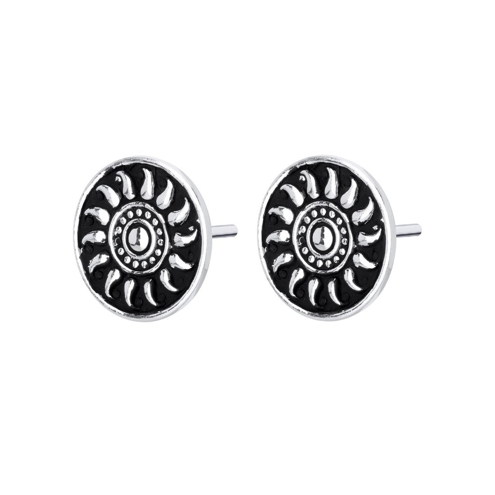 BRINCO PRATA ENVELHECIDO MANDALA SOL Prata 2