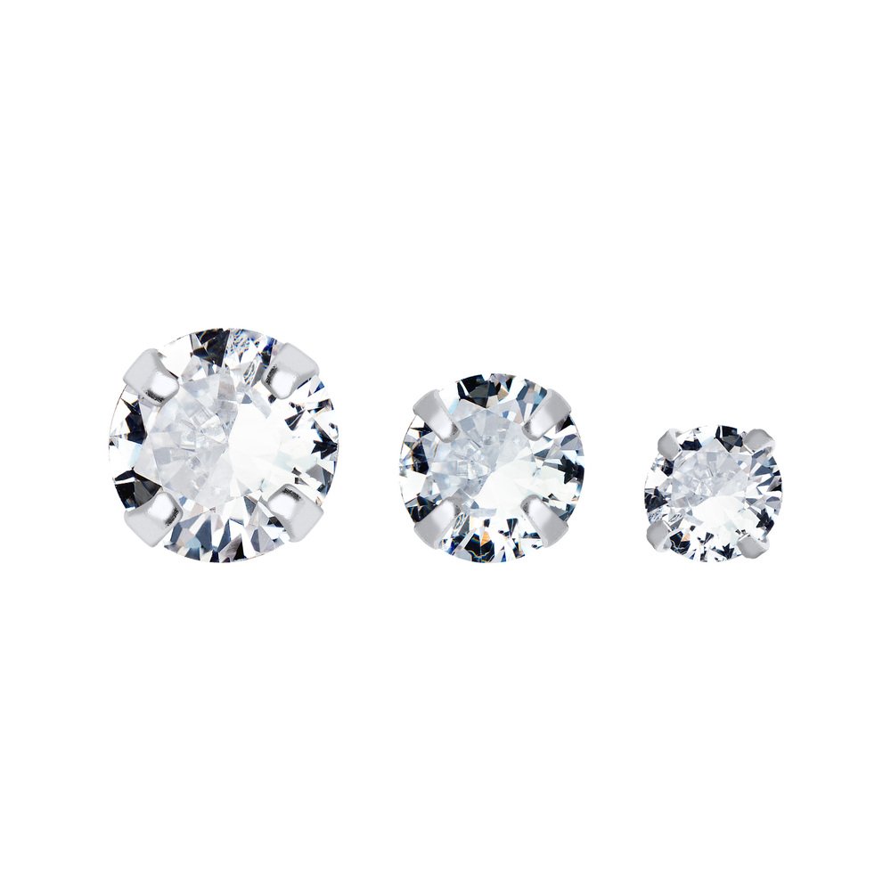Brinco Prata Trio Zircônias Com Garras Prata 2