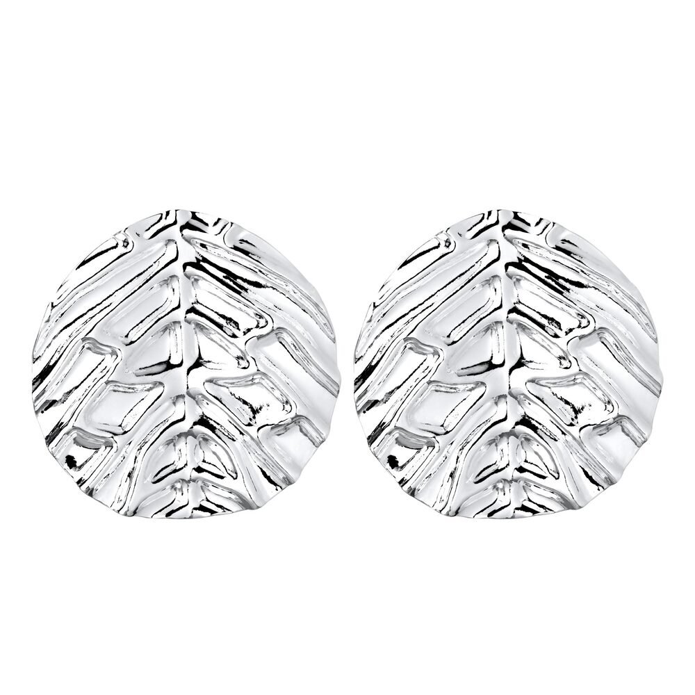 Brinco Prata Leve Redondo Chapa Com Detalhes Prata 1