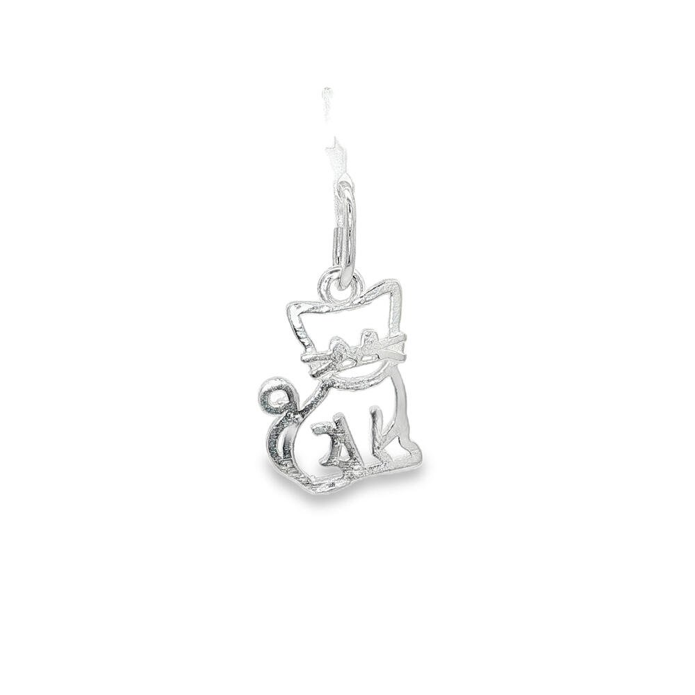 Pingente Prata Liso Gato