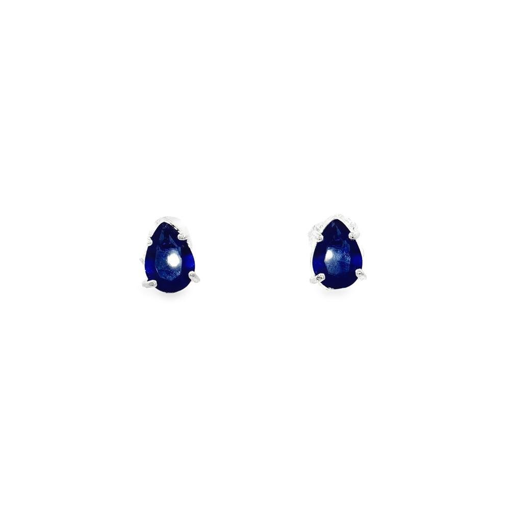 Brinco Prata Leve Gota Caixa Alta Azul Prata 1