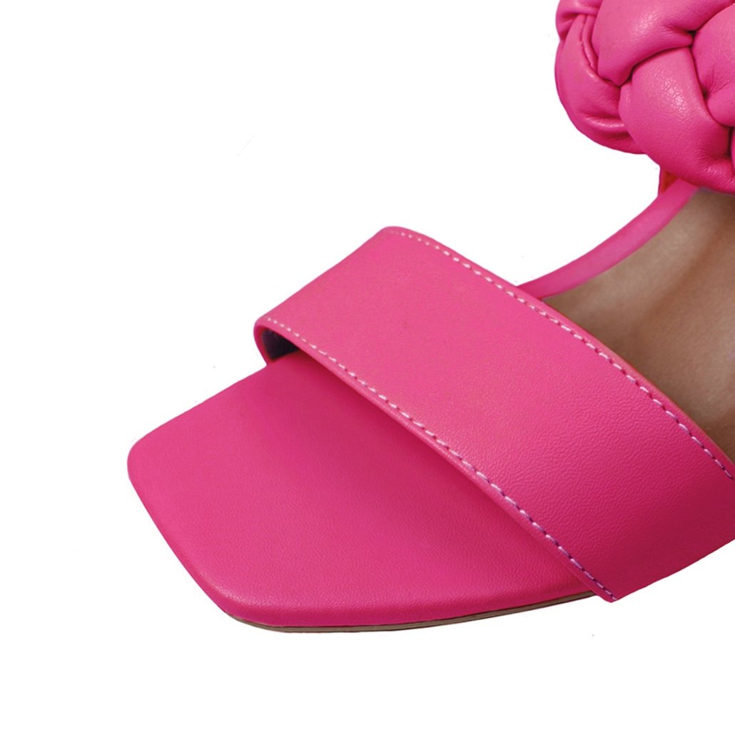 Sandália Salto Alto Grosso Luiza Sobreira Trançada Pink Mod. 2114 Rosa 5
