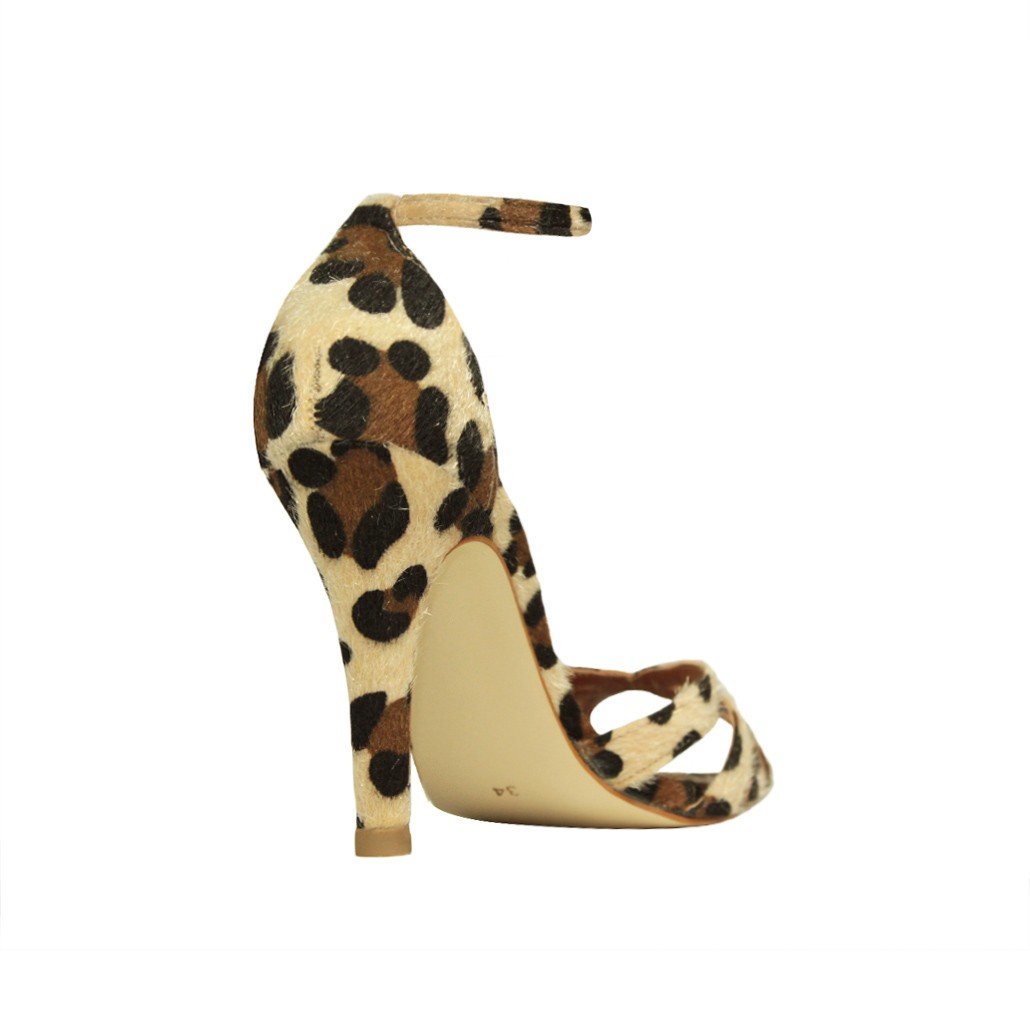 Sandália Salto Alto Fino Luiza Sobreira Trançada Onça Mod. 541 Multicores 3