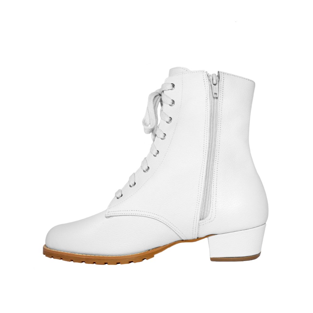 Bota Coturno Couro Legítimo Salto Baixo Grosso 3cm Cano Curto Bico Redondo Luiza Sobreira Off White Mod. 2216 Branco 2