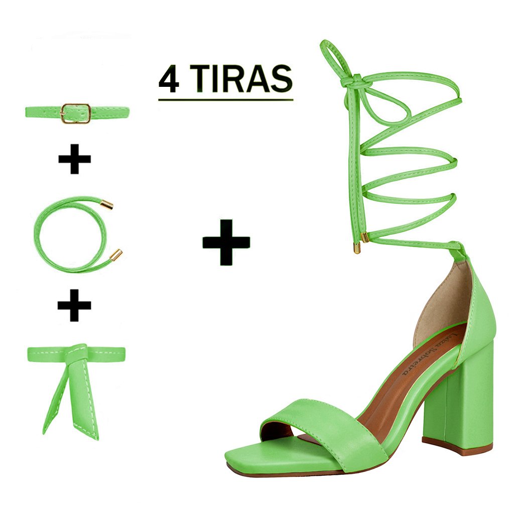 Sandália Troca Tira Salto Alto Grosso Luiza Sobreira Verde Mod. 2165-2 Verde 1