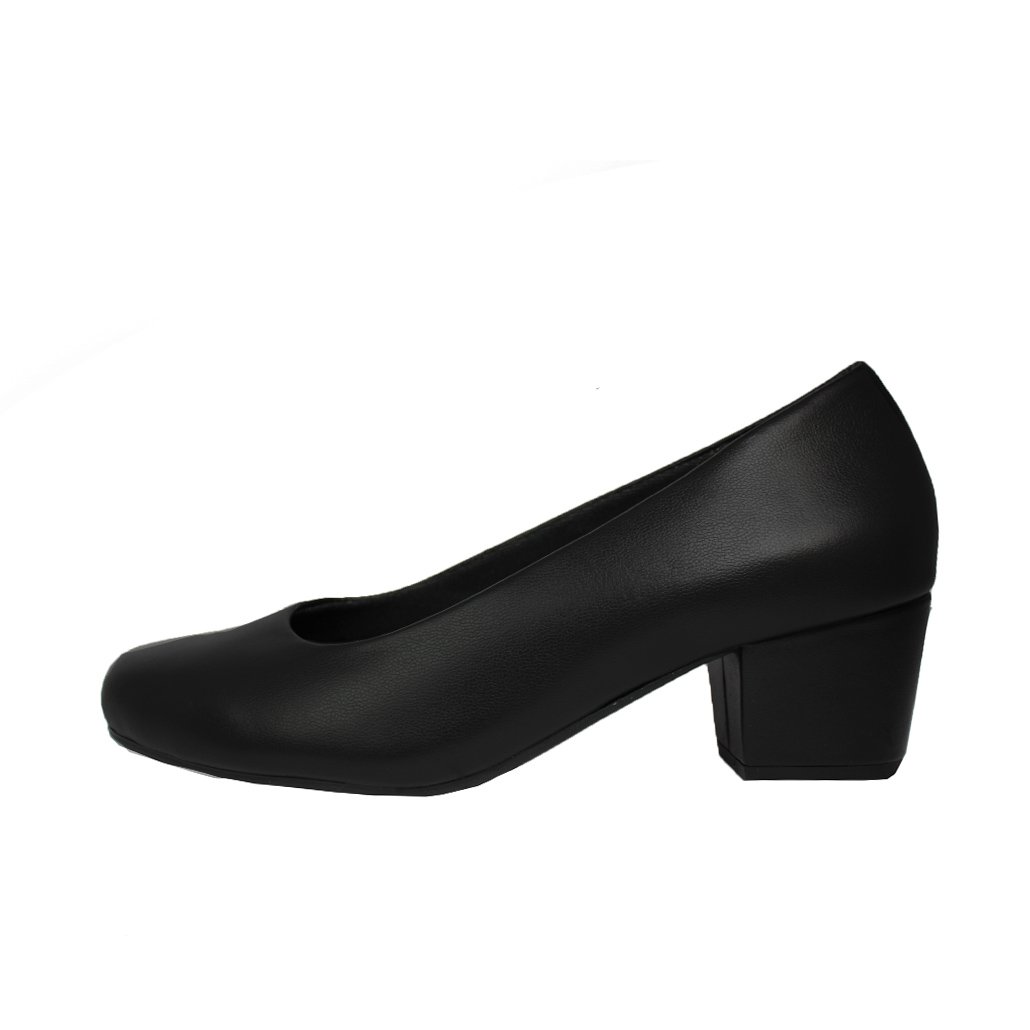 Scarpin Boneca Salto Baixo Grosso Luiza Sobreira Preto Mod. 2076 Preto 2