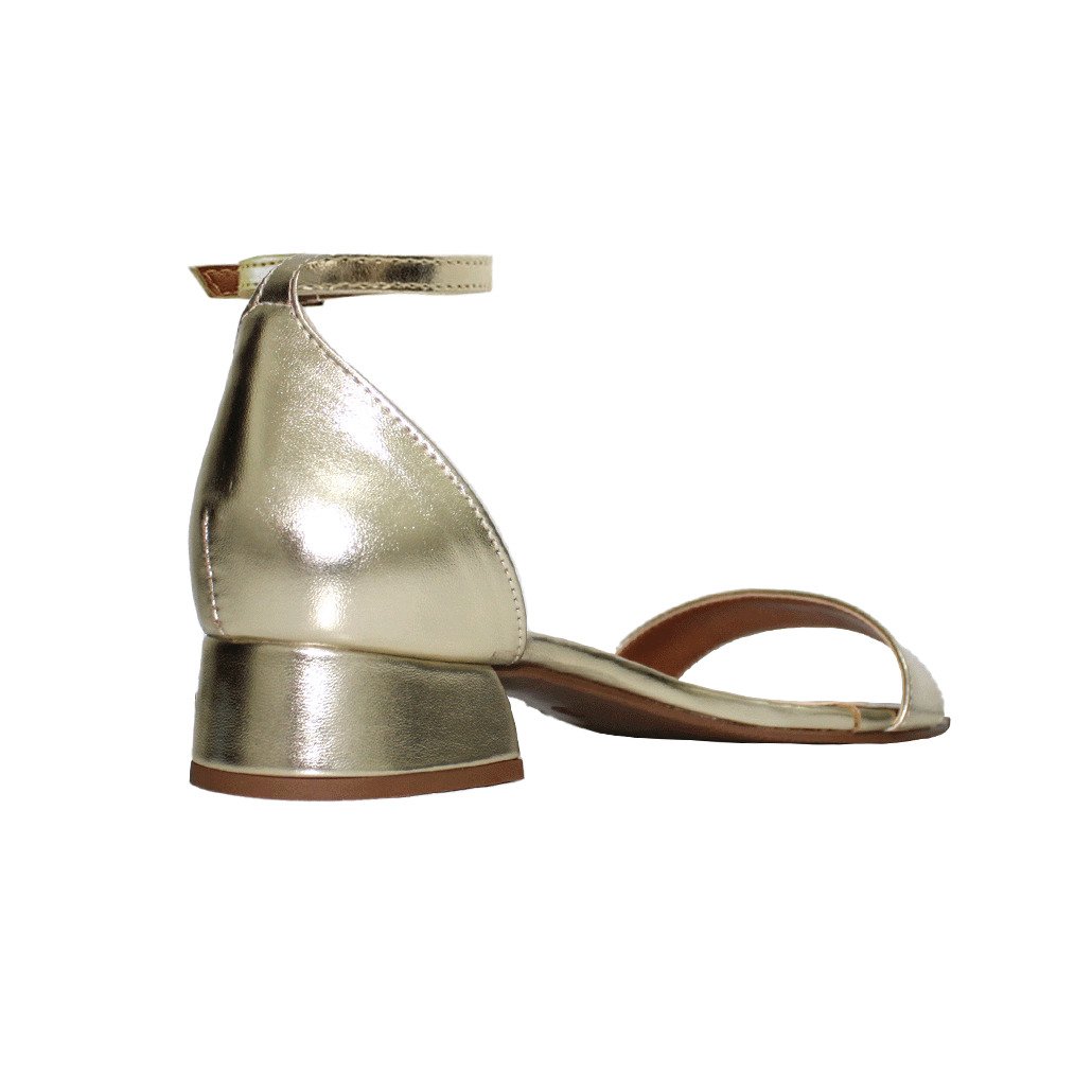 Sandália Salto Baixo Grosso 3cm Luiza Sobreira Dourada Mod. 2141 Dourado 3