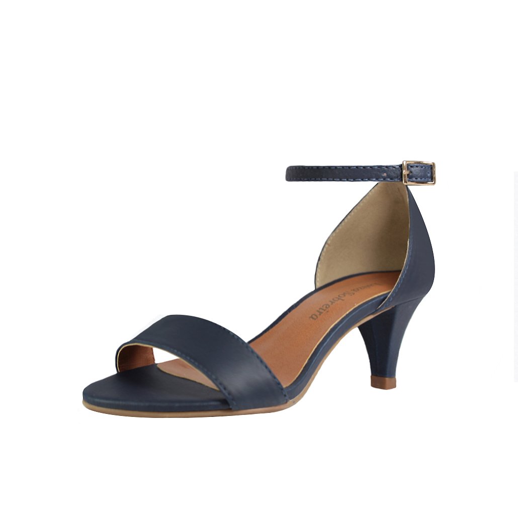 Sandália Salto Baixo Fino Luiza Sobreira Azul Marinho Mod. 2018 Azul 1