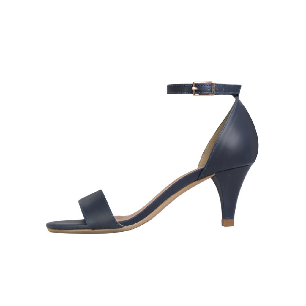 Sandália Salto Baixo Fino Luiza Sobreira Azul Marinho Mod. 2018 Azul 2