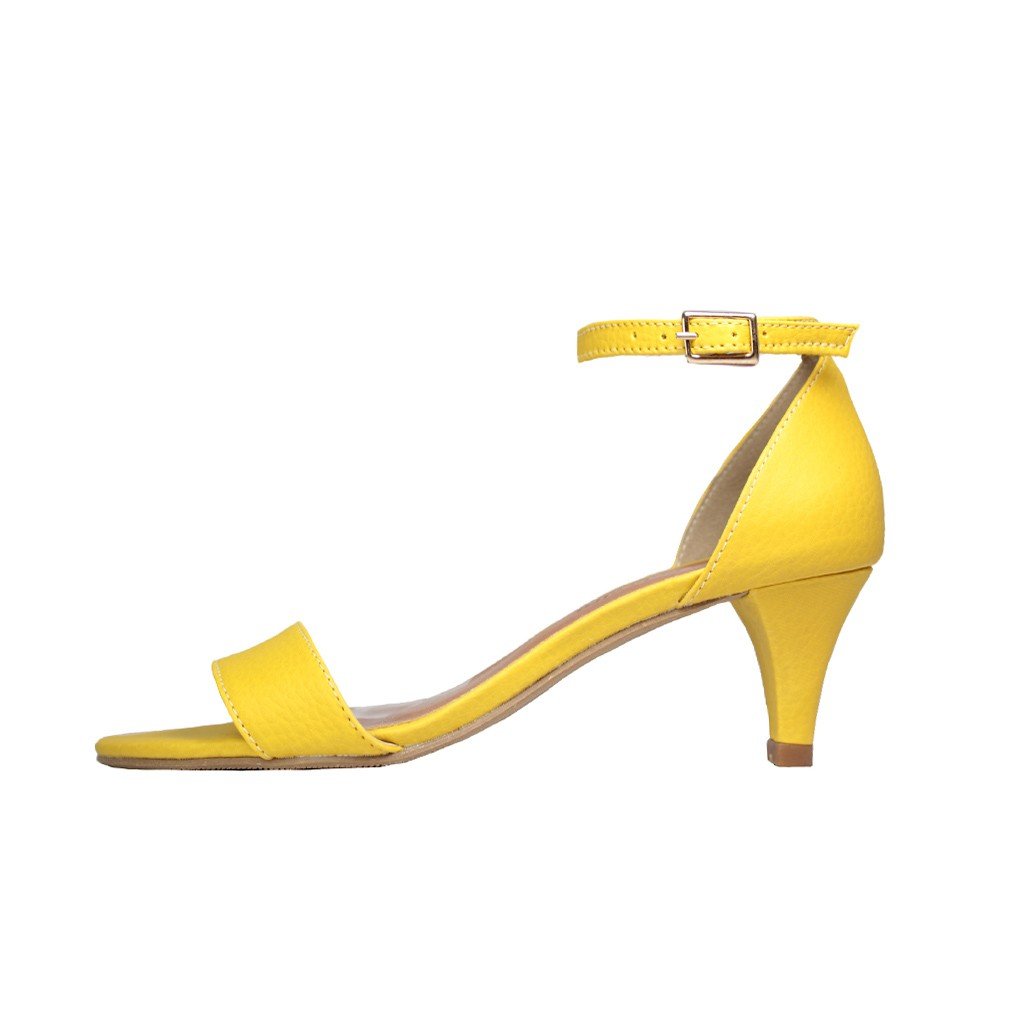 Sandália Salto Baixo Fino Luiza Sobreira Amarela Mod. 2021 Amarelo 2