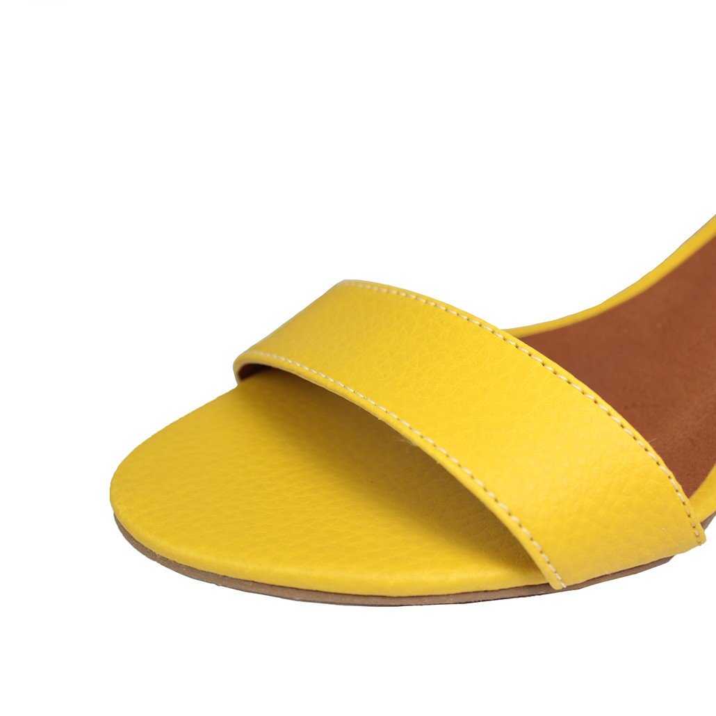 Sandália Salto Baixo Fino Luiza Sobreira Amarela Mod. 2021 Amarelo 4