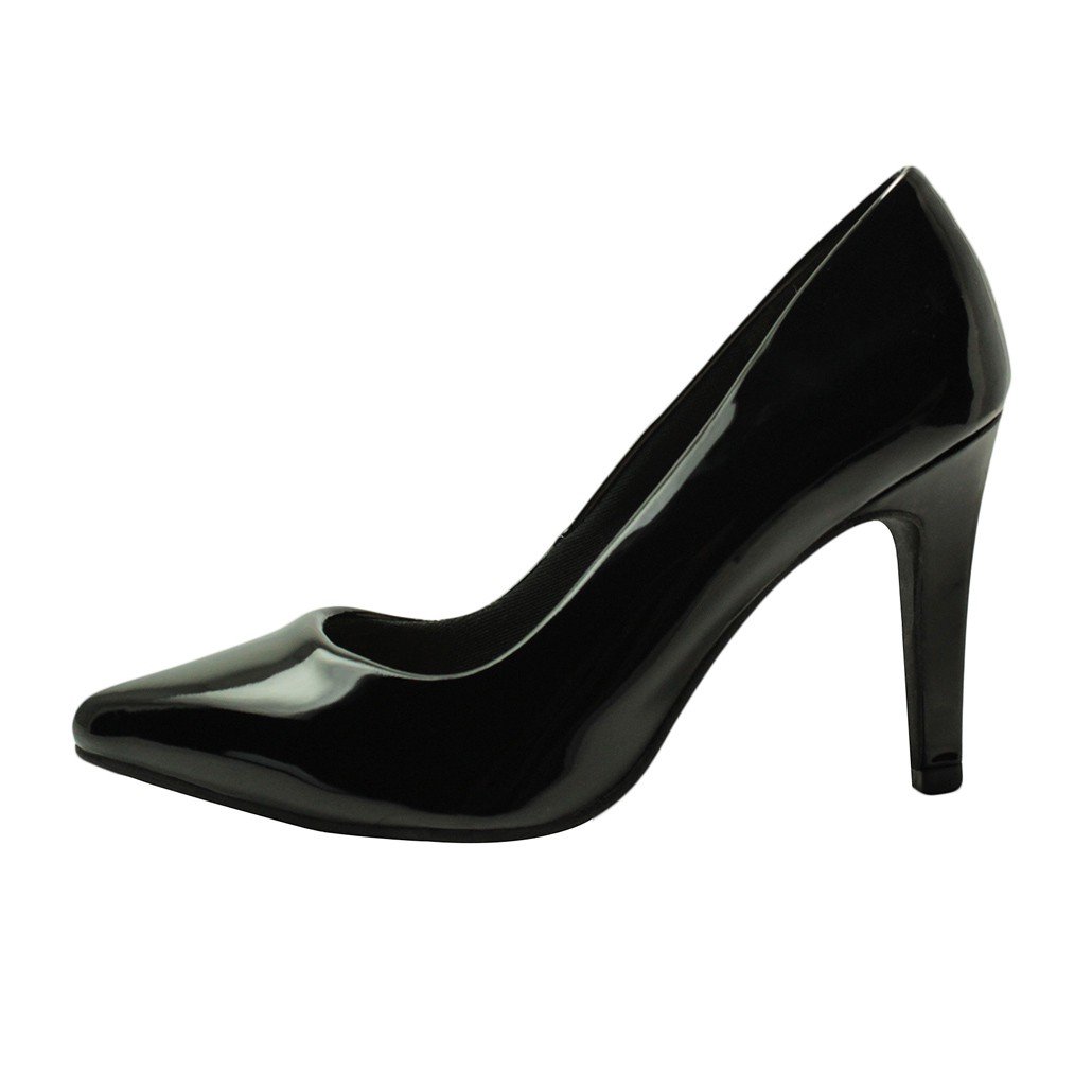 Scarpin Salto Alto Fino Luiza Sobreira Verniz Preto Mod. 4099 Preto 2