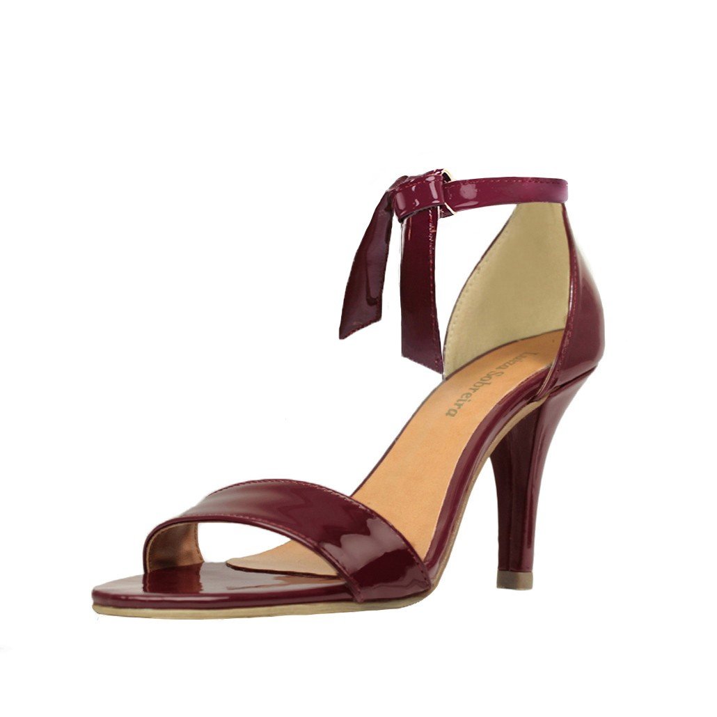 Sandália Troca Tira Salto Alto Fino Luiza Sobreira Verniz Bordô Mod. 1052-2 Vermelho 3