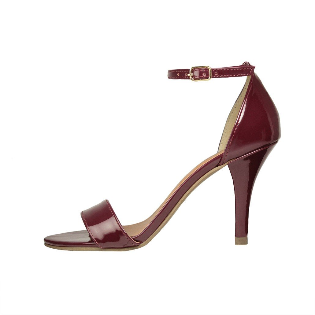 Sandália Troca Tira Salto Alto Fino Luiza Sobreira Verniz Bordô Mod. 1052-2 Vermelho 4