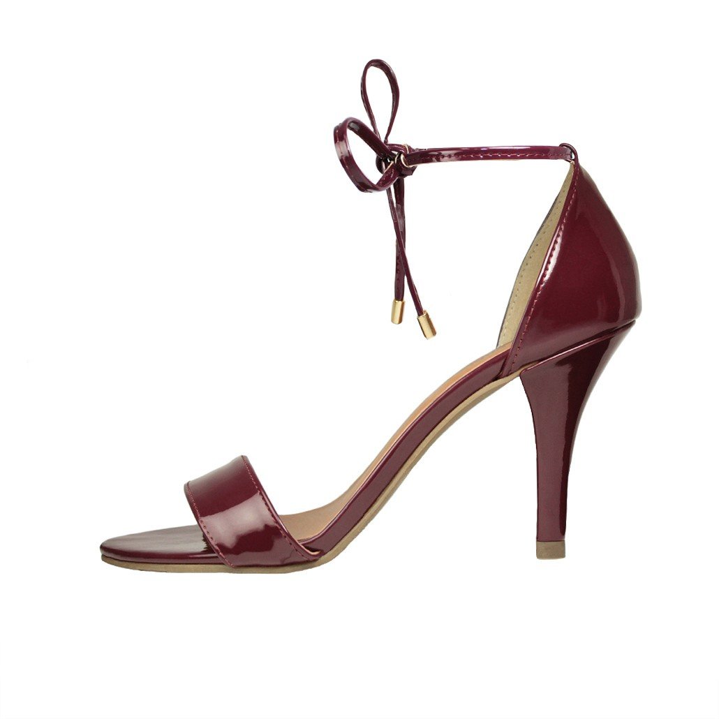 Sandália Troca Tira Salto Alto Fino Luiza Sobreira Verniz Bordô Mod. 1052-2 Vermelho 5