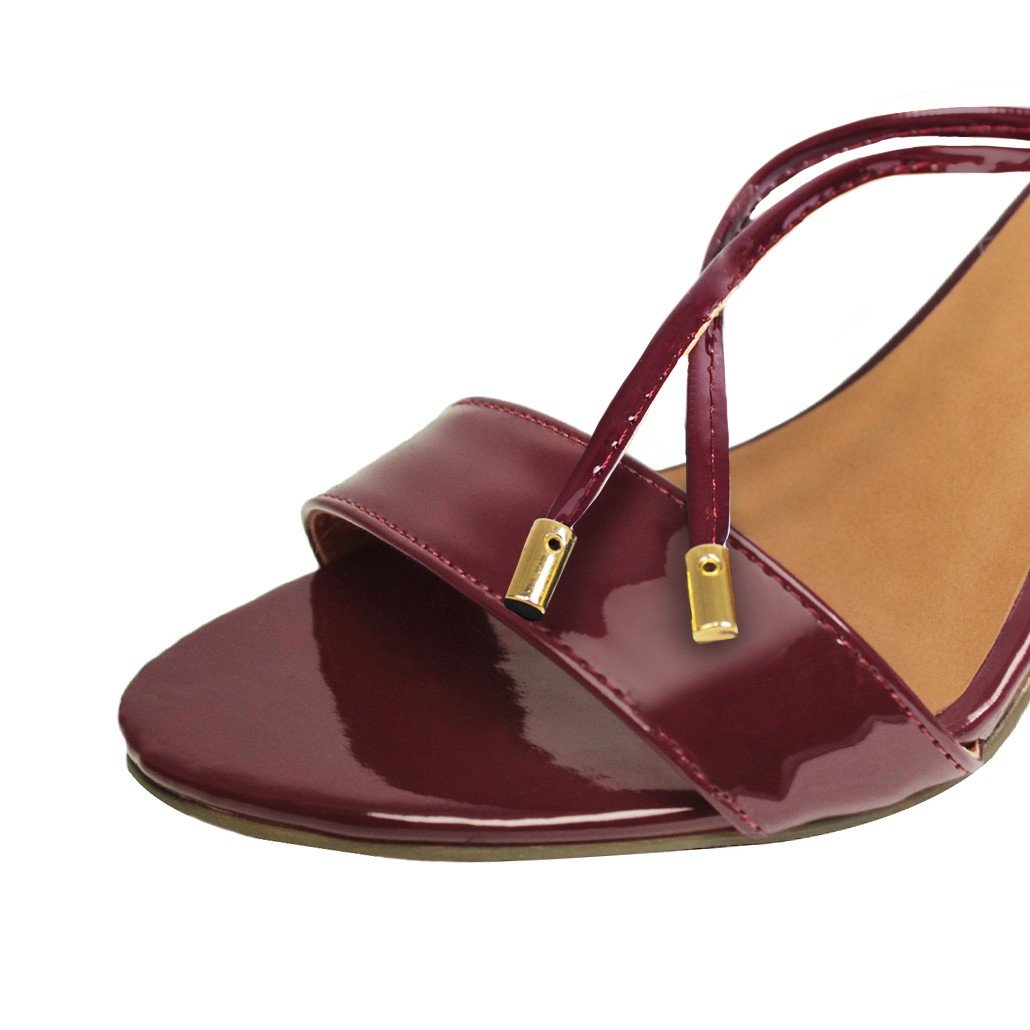 Sandália Troca Tira Salto Alto Fino Luiza Sobreira Verniz Bordô Mod. 1052-2 Vermelho 7