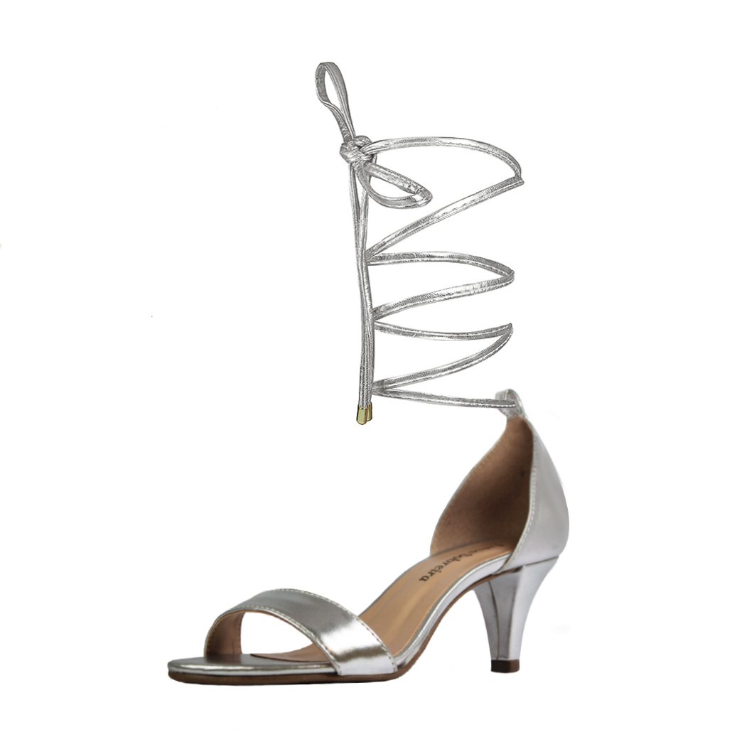 Sandália Troca Tira Salto Baixo Fino Luiza Sobreira Prata Mod. 4080-2 Prata 2