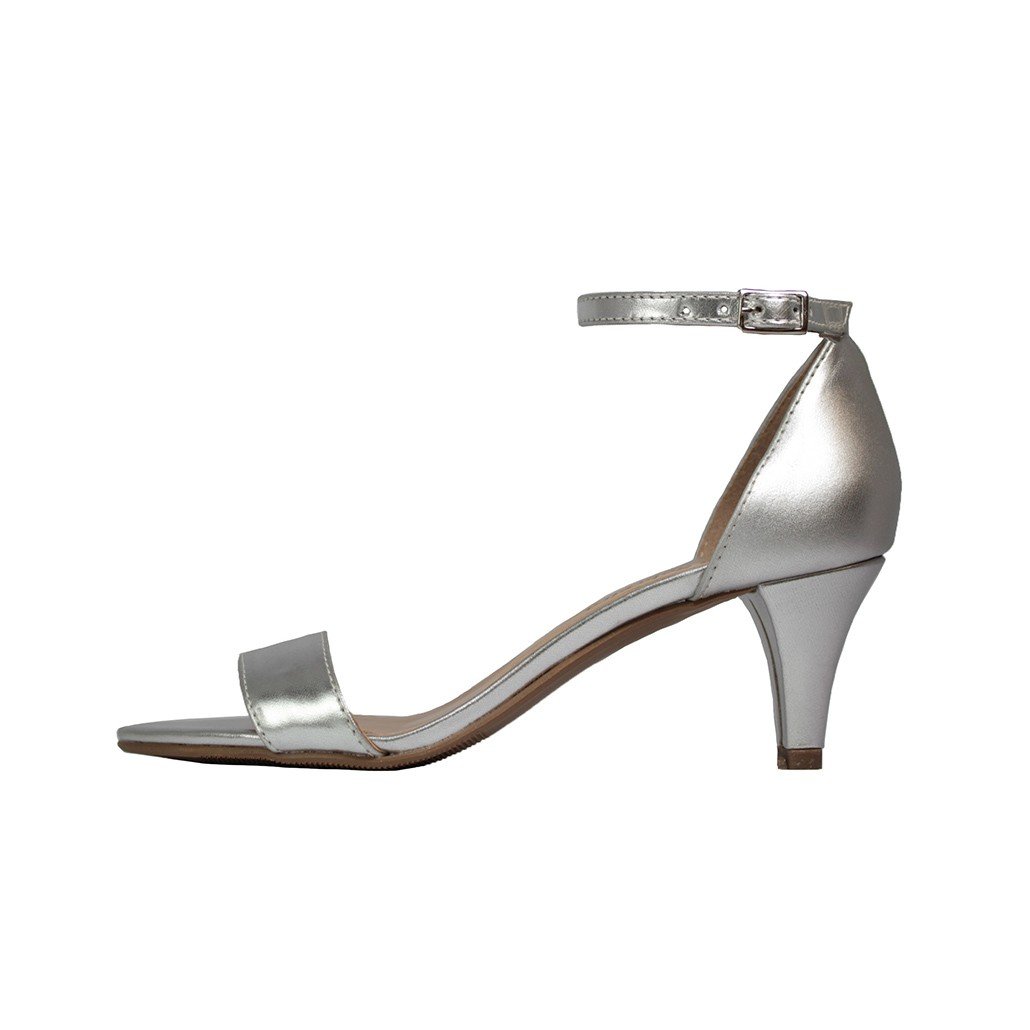 Sandália Troca Tira Salto Baixo Fino Luiza Sobreira Prata Mod. 4080-2 Prata 4