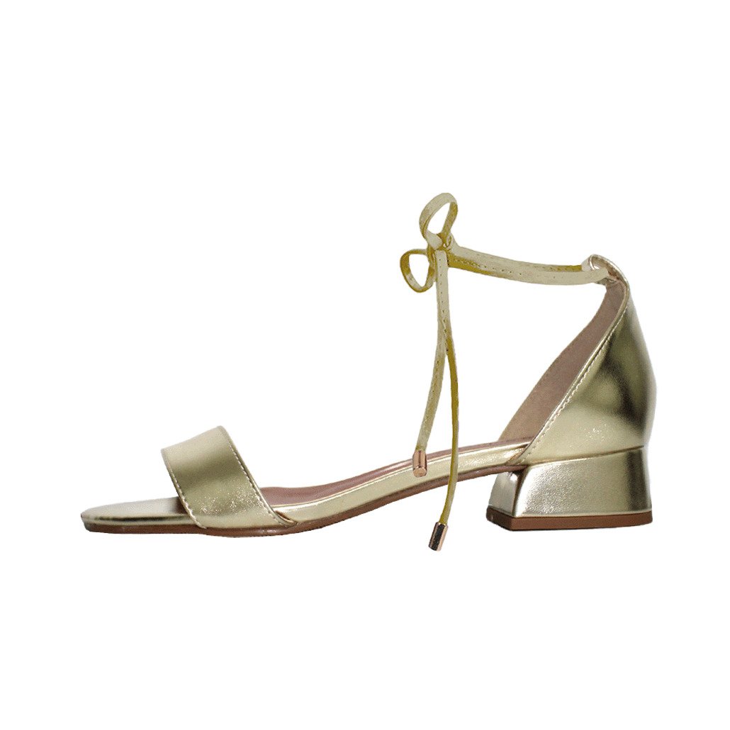 Sandália Troca Tira Salto Baixo Grosso 3cm Luiza Sobreira Dourada Mod. 2141-2 Dourado 5