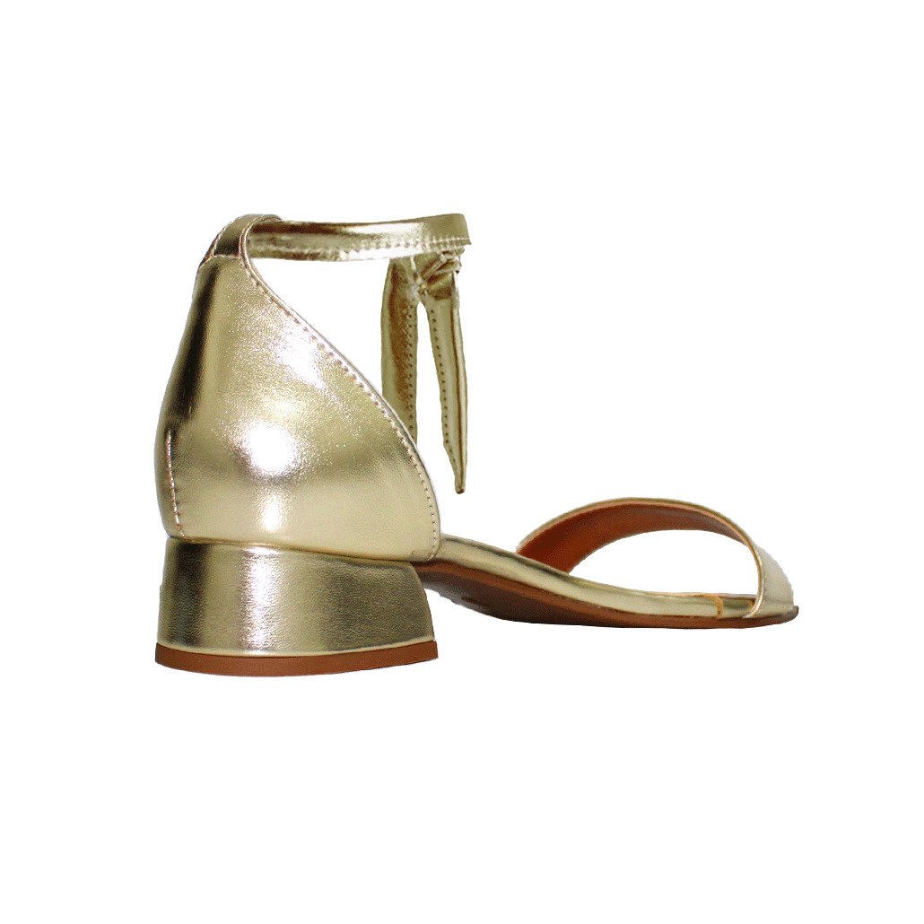 Sandália Troca Tira Salto Baixo Grosso 3cm Luiza Sobreira Dourada Mod. 2141-2 Dourado 6