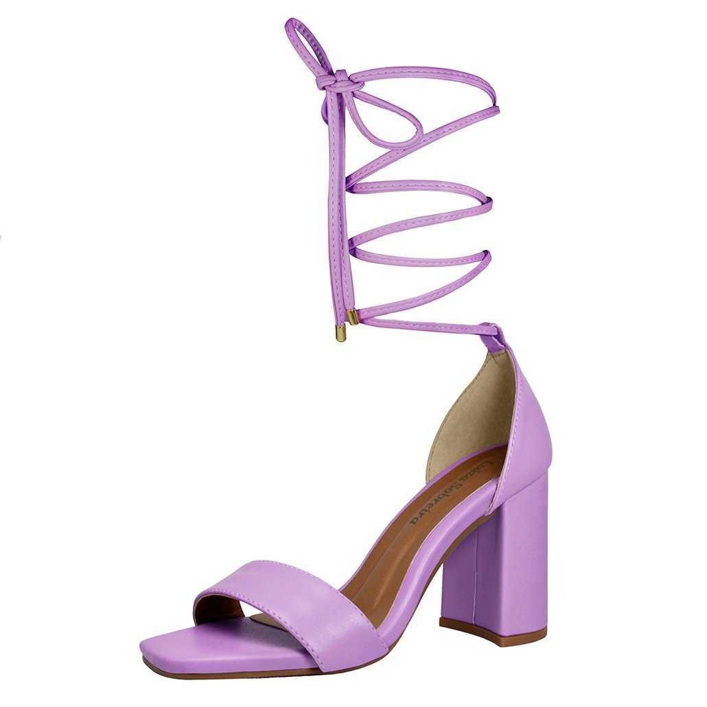 Sandália Troca Tira Salto Alto Grosso Luiza Sobreira Lilás Mod. 2127-2 Roxo 2