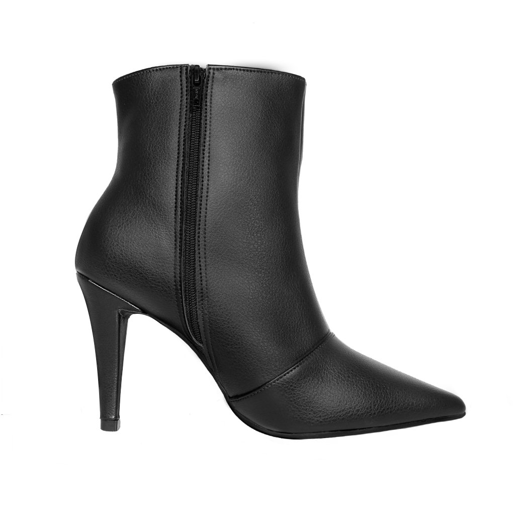Bota Salto Alto Fino Cano Curto Bico Fino Luiza Sobreira Preta Mod. 2229 Preto 3
