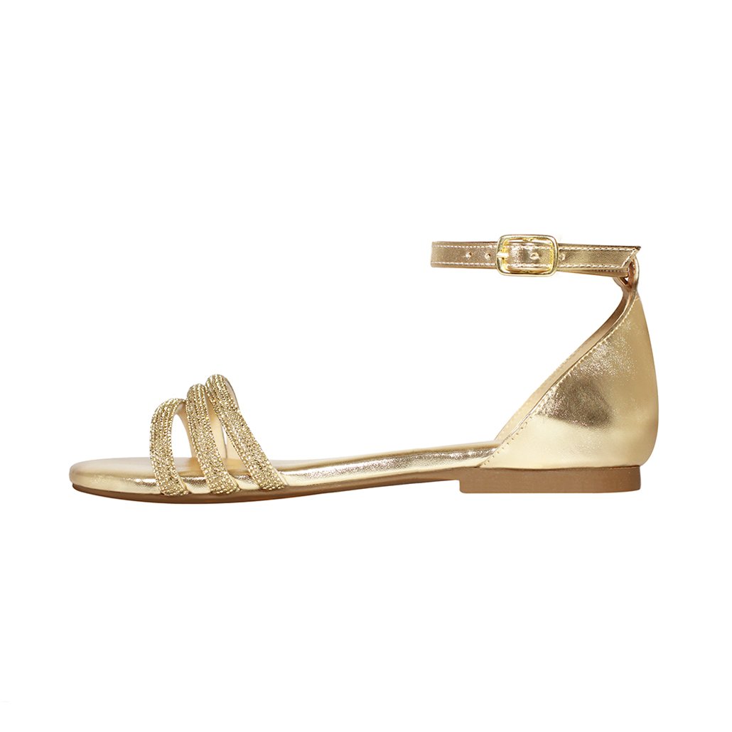 Sandália Ergonômica Luiza Sobreira Dourada Strass Mod. 2237 Dourado 3