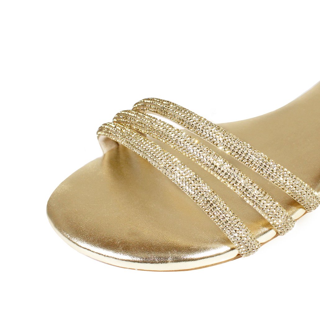 Sandália Ergonômica Luiza Sobreira Dourada Strass Mod. 2237 Dourado 5