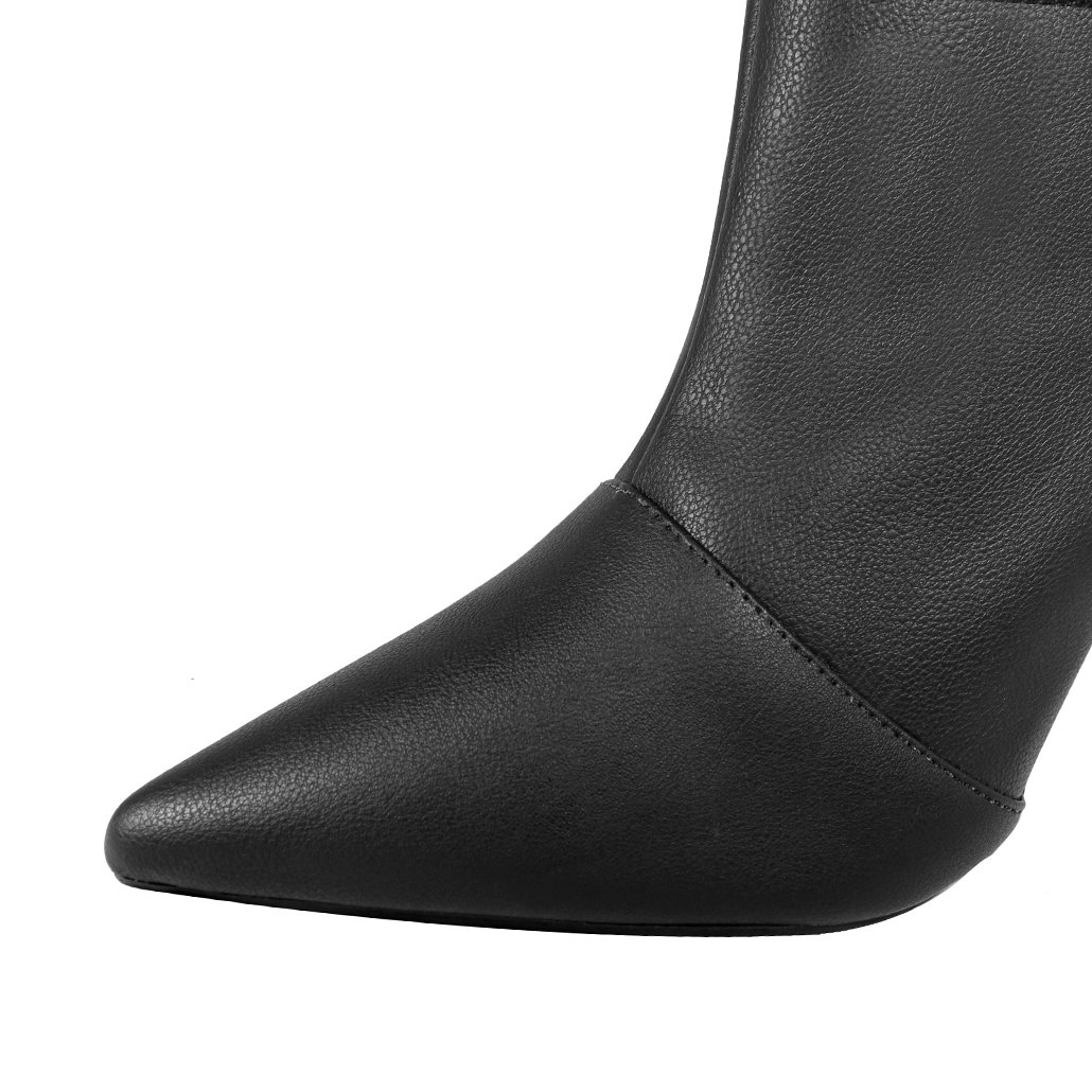 Bota Salto Alto Fino 12 cm Cano Curto Bico Fino Luiza Sobreira Preta Mod. 2256-2 Preto 5