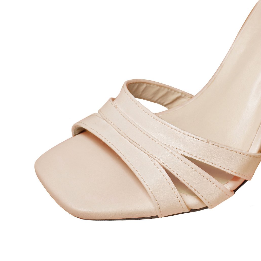 Sandália Salto Alto Fino 10 cm Luiza Sobreira Amêndoa Mod. 2263-2 Bege 4