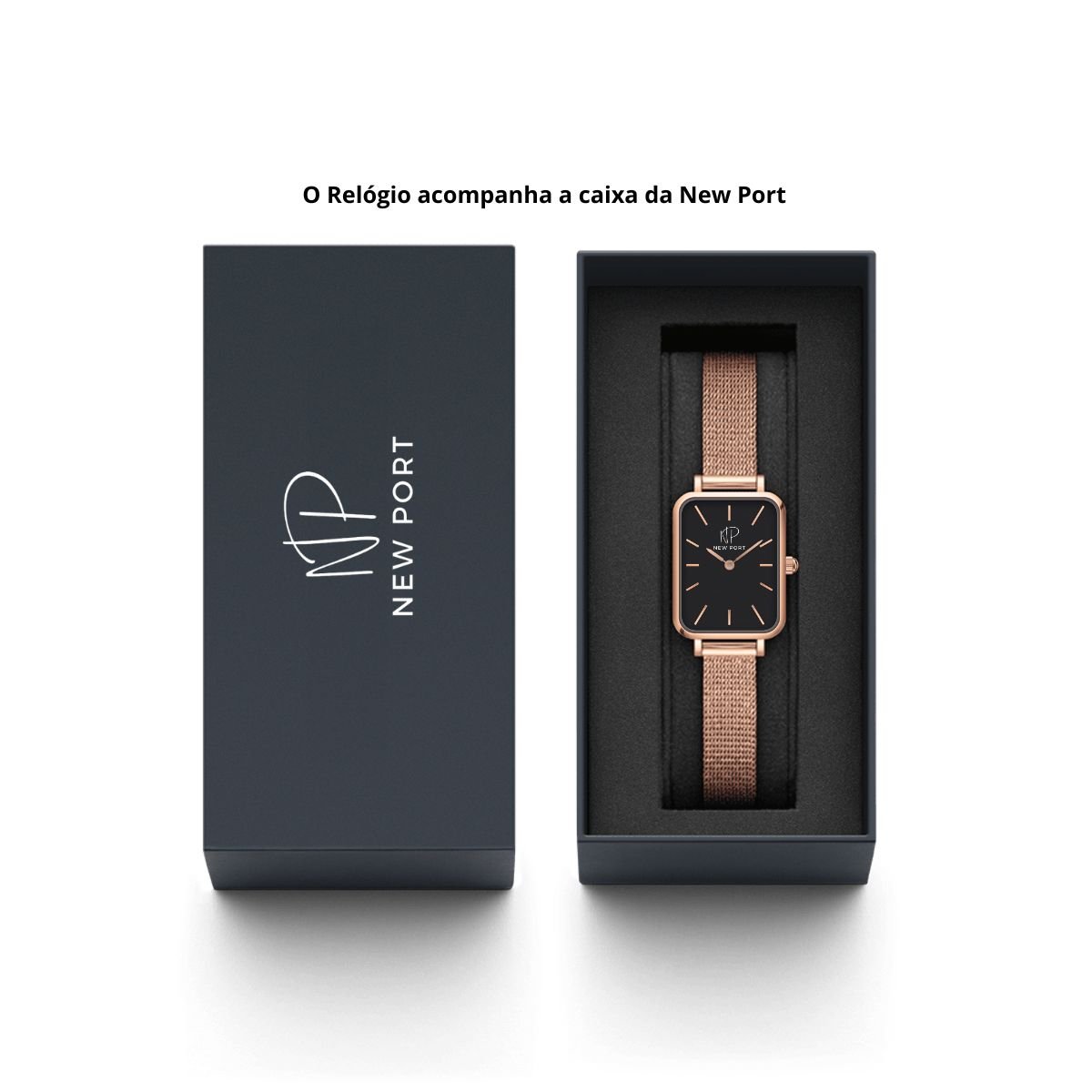 Relogio Feminino Quadrado Elegante Minimalista Fino Black Rose Multicores 8