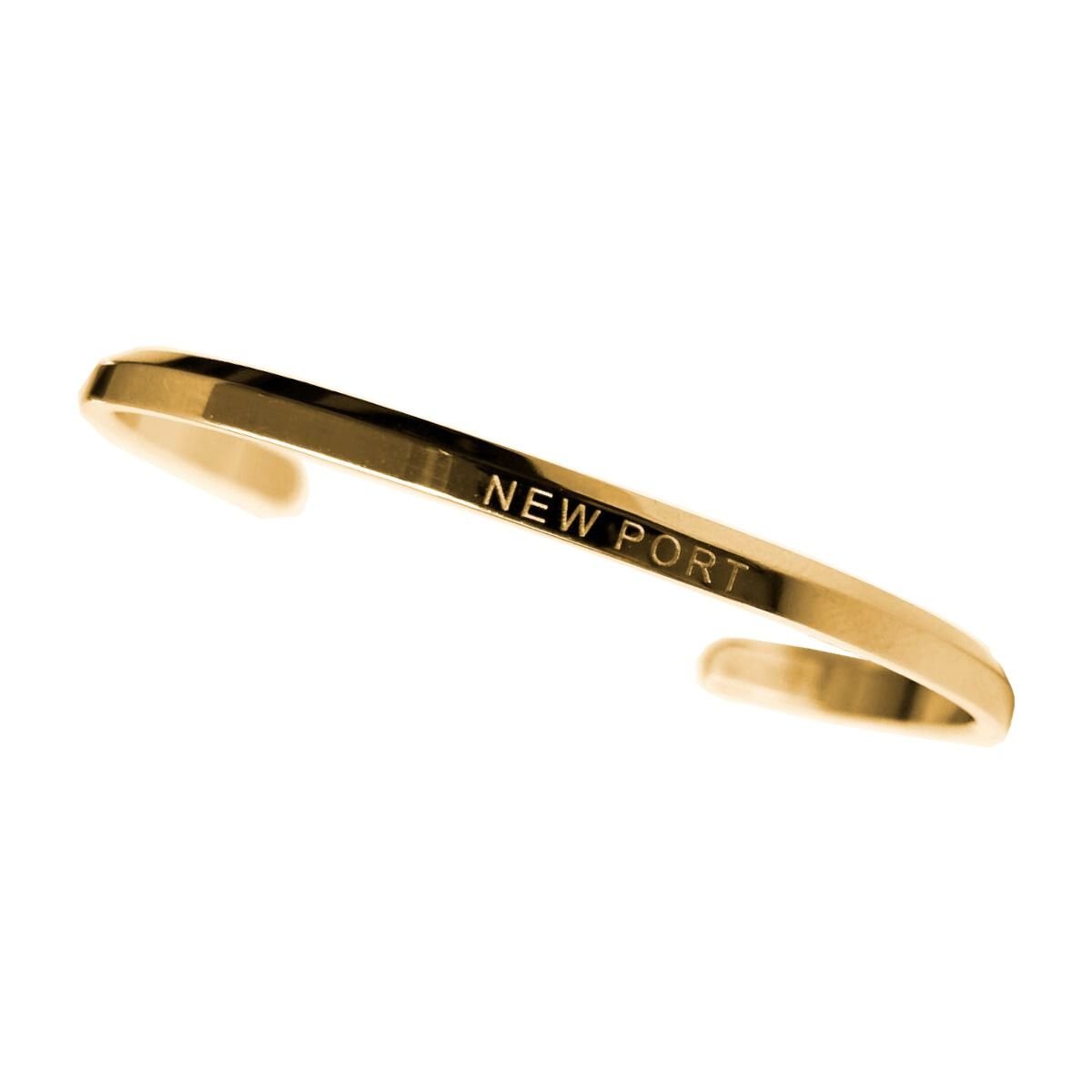 Bracelete Pulseira Aco Inox Luxo Casual Dourado New Port