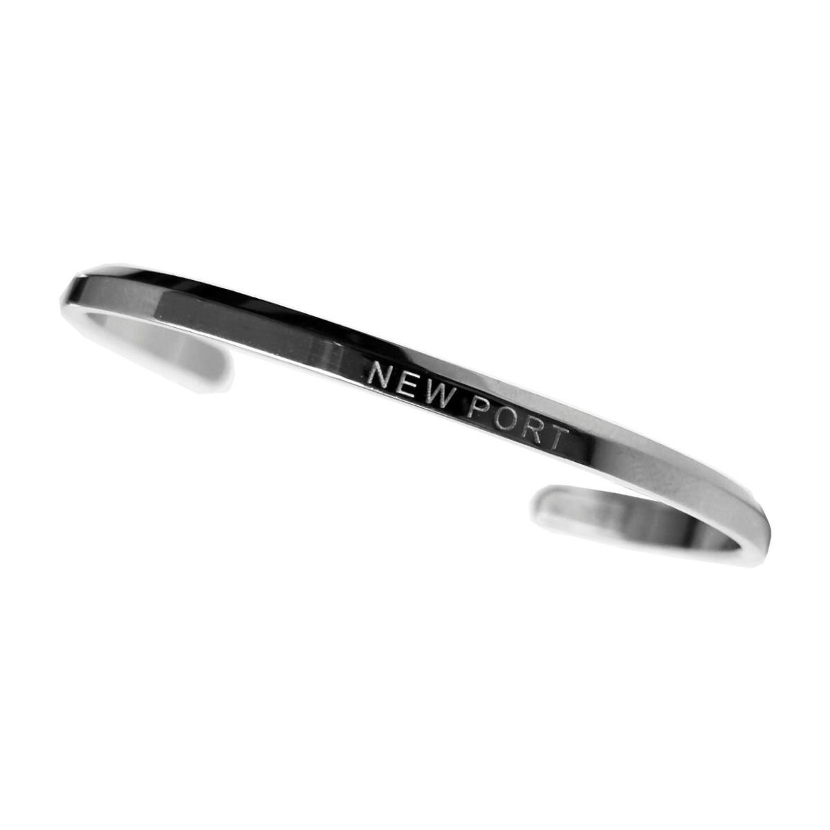 Bracelete Pulseira Aco Inox Luxo Casual Prata New Port