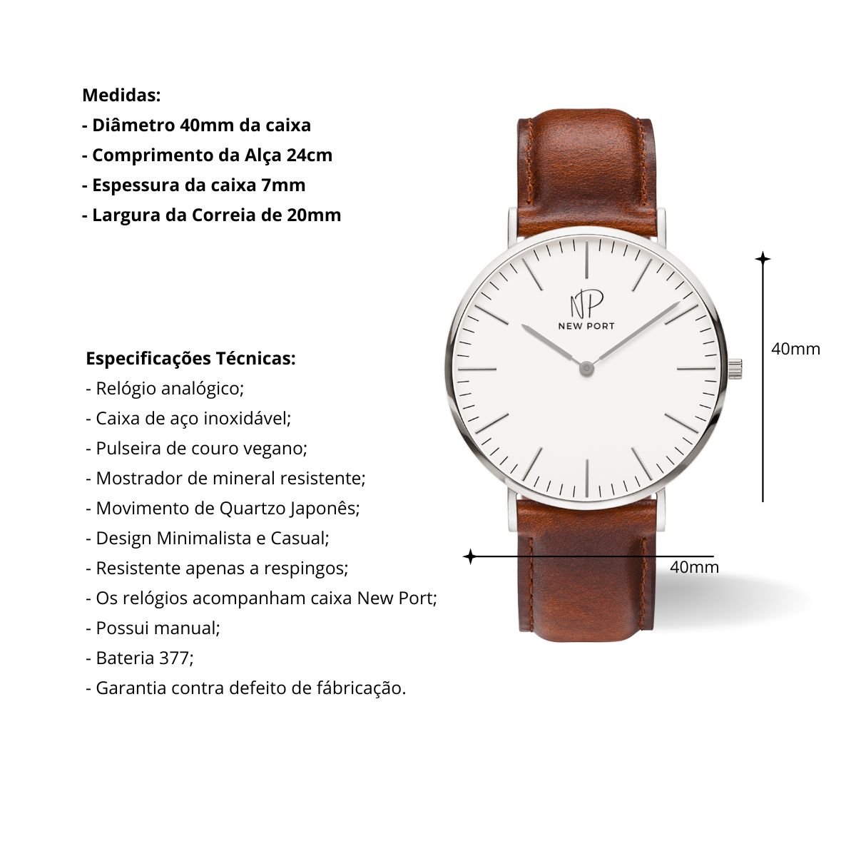 Relogio Masculino Analogico Fino Elegante + Carteira Couro Casual Preta Marrom 3