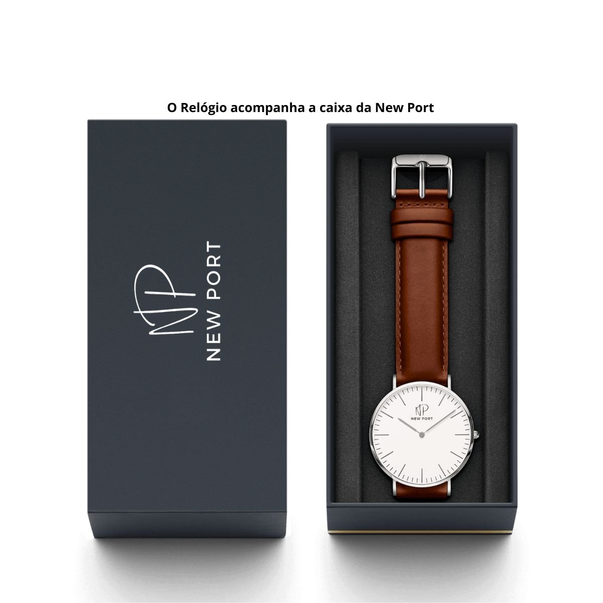 Relogio Masculino Analogico Fino Elegante + Carteira Couro Casual Preta Marrom 9