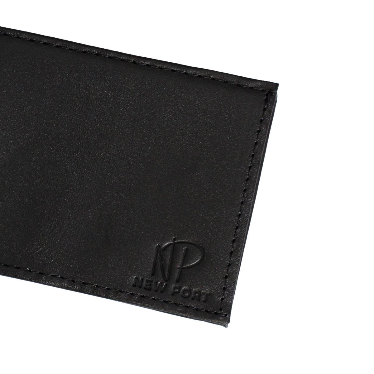 Carteira Dobravel Em Couro Masculina Slim Pequena Luxo Preta Preto 6