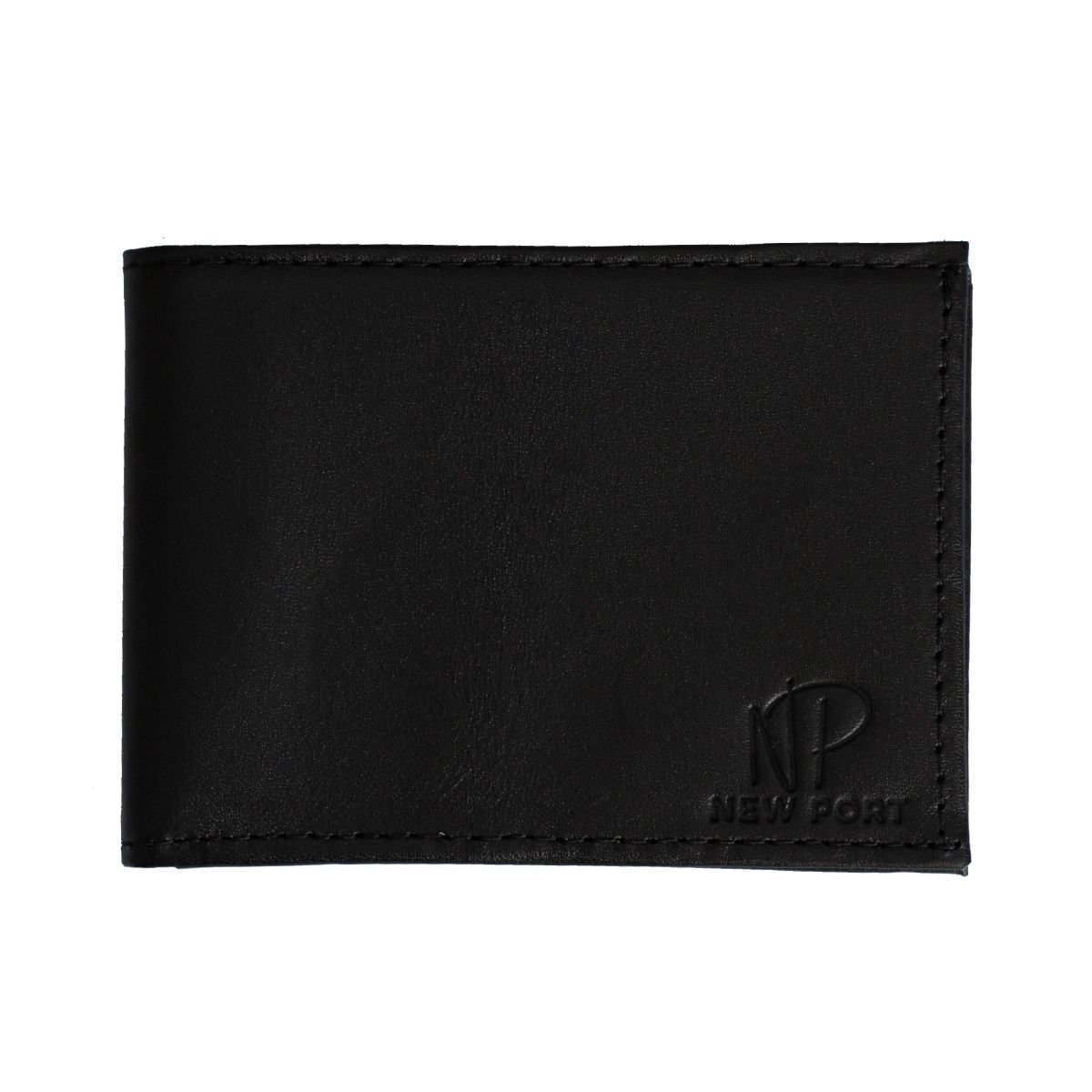 Carteira Dobravel Em Couro Masculina Slim Pequena Luxo Preta Preto 7