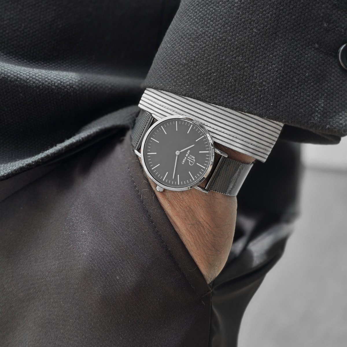 Relogio de Pulso Masculino Analogico Pulseira Preto 40mm Preto 2